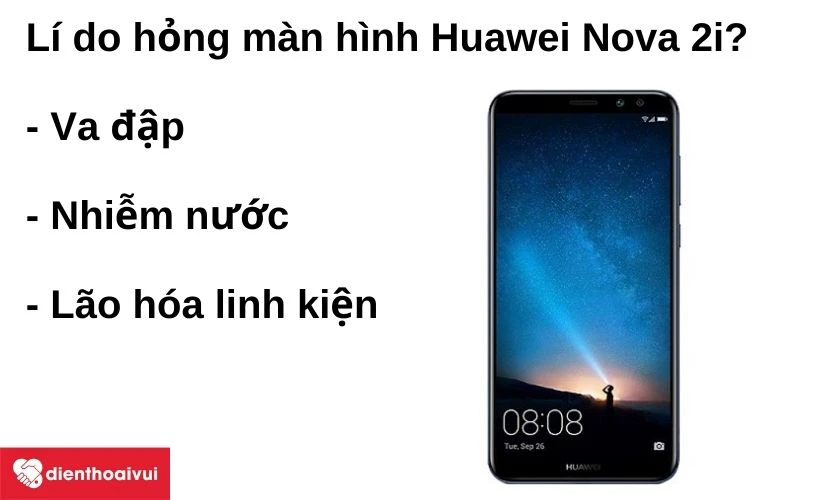 L&iacute; do m&agrave;n h&igrave;nh Huawei Nova 2i bị hỏng?