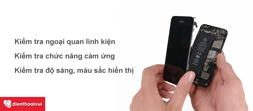 C&aacute;ch kiểm tra chất lượng m&agrave;n h&igrave;nh iPhone 5 trước khi thay.