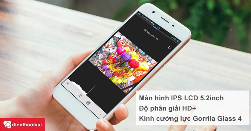 Oppo A39 &ndash; M&agrave;n h&igrave;nh IPS LCD 5.2 độ ph&acirc;n giải HD sắc n&eacute;t, k&iacute;nh cường lực Gorrila Glass 4.