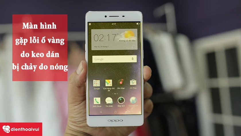 M&agrave;n h&igrave;nh bị ố v&agrave;ng