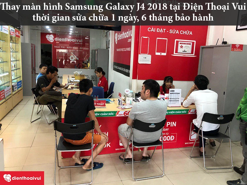 Thay m&agrave;n h&igrave;nh Samsung Galaxy J4 2018 uy t&iacute;n, chuy&ecirc;n nghiệp tại Điện Thoại Vui