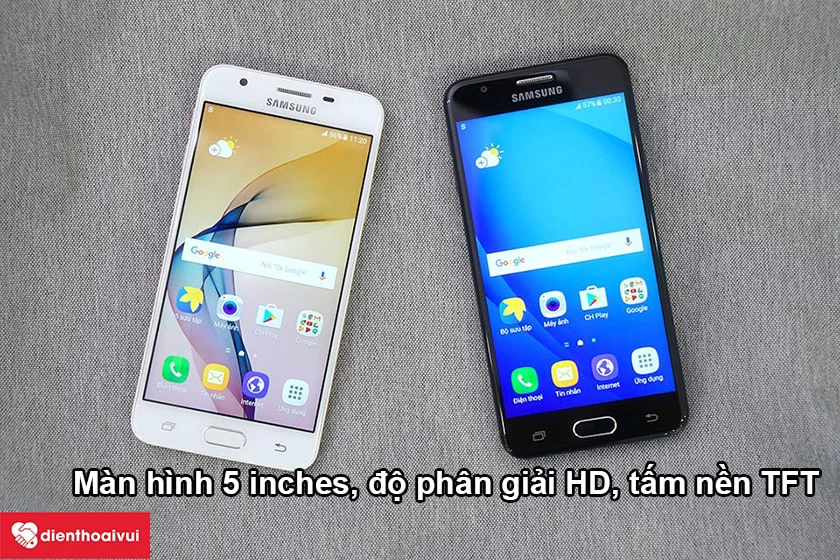 Samsung Galaxy J5 Prime &ndash; M&agrave;n h&igrave;nh 5 inches, độ ph&acirc;n giải HD, tấm nền TFT