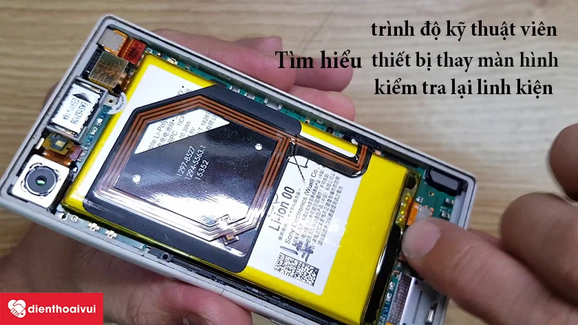 T&igrave;m hiểu thiết bị thay m&agrave;n h&igrave;nh, tr&igrave;nh độ kỹ thuật vi&ecirc;n, Kiểm tra lại linh kiện