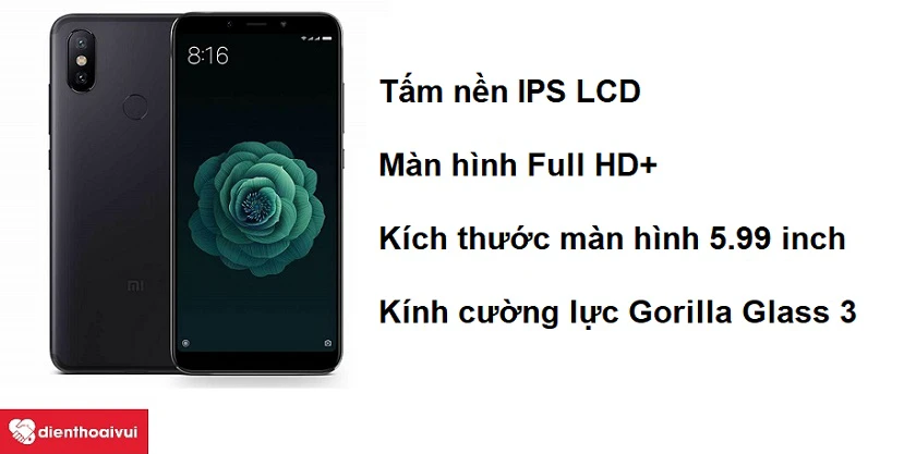 Được trang bị m&agrave;n h&igrave;nh IPS LCD với độ ph&acirc;n giải Full HD+ c&ugrave;ng k&iacute;ch thước m&agrave;n h&igrave;nh l&ecirc;n đến 5.99 inch