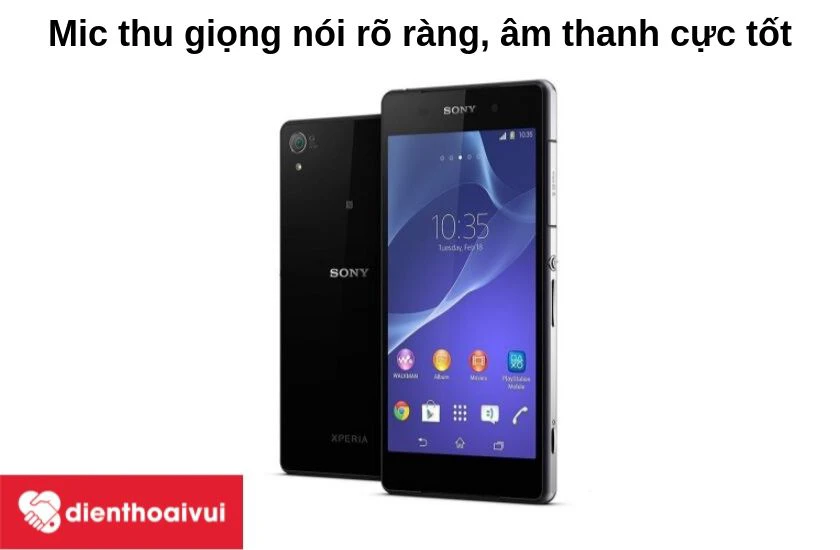 Sony Xperia Z2 với thiết kế mic có khả năng thu giọng nói rõ ràng, âm thanh truyền tải cực tốt