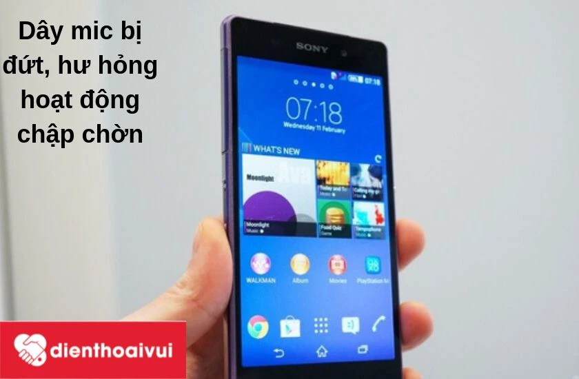 Dây mic của chiếc điện thoại Sony Xperia Z2 bị đứt