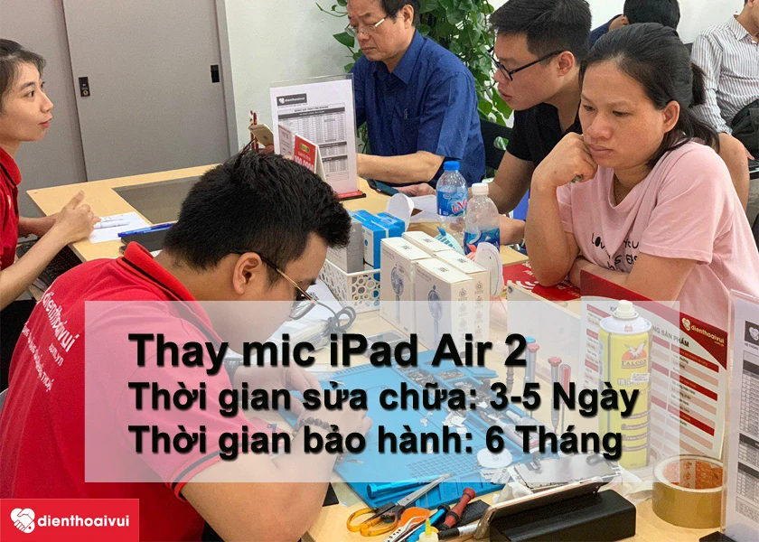 Thay mic iPad Air 2 ch&iacute;nh h&atilde;ng, đảm bảo chất lượng với gi&aacute; ưu đ&atilde;i tại Điện Thoại Vui