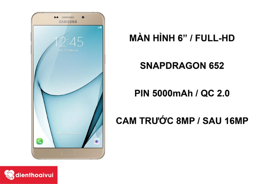 Samsung A9 Pro – Thiết kế kim loại, mặt lưng kính, chip Snapdragon 652 cùng dung lượng pin khủng 5000 mAh