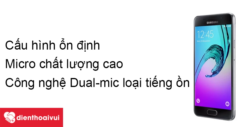 Micro chất lượng từ Samsung Galaxy A3 2016 giúp giải quyết tốt các nhu cầu sử dụng