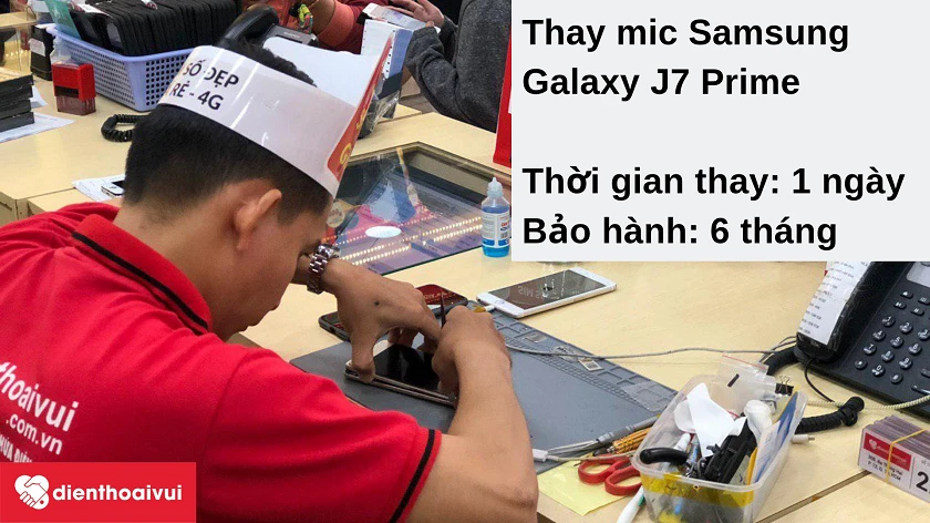 Dịch vụ thay mic Samsung Galaxy J7 Prime chuyên nghiệp, giá rẻ tại Điện Thoại Vui