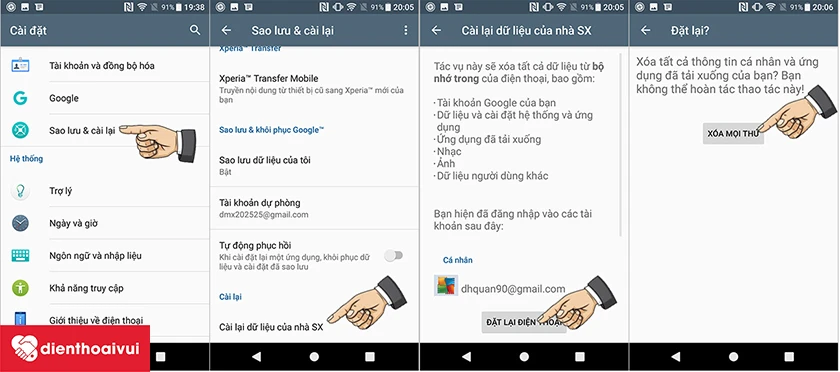 khôi phục lại máy