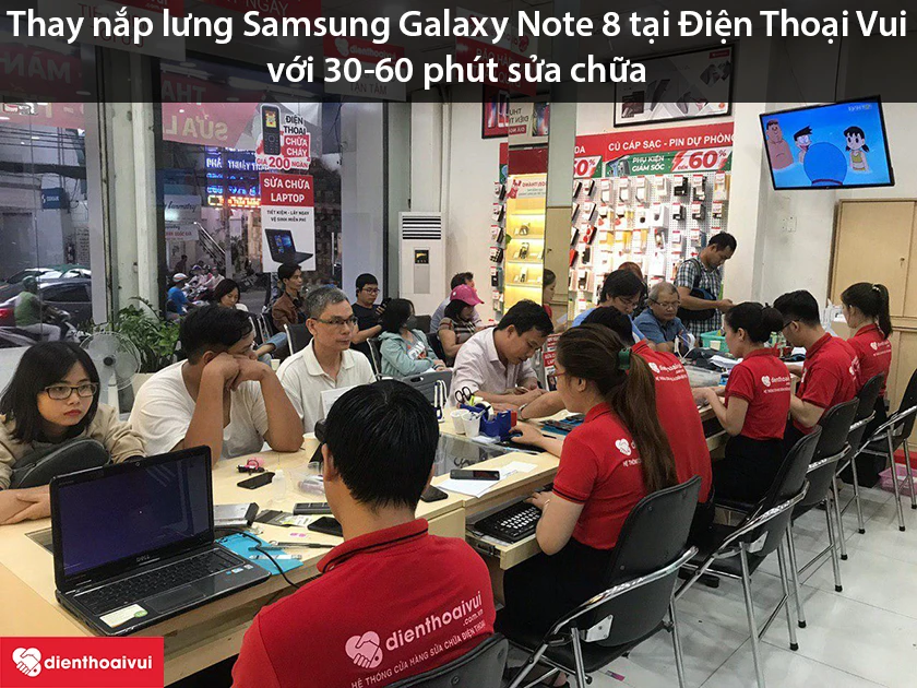 Thay nắp lưng Samsung Galaxy Note 8 ch&iacute;nh h&atilde;ng, lấy ngay tại Điện Thoại Vui
