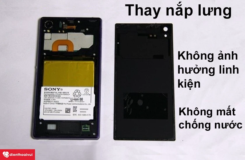 Thay nắp lưng c&oacute; giải quyết được sự cố v&agrave; đảm bảo chống nước như l&uacute;c chưa sửa chữa kh&ocirc;ng