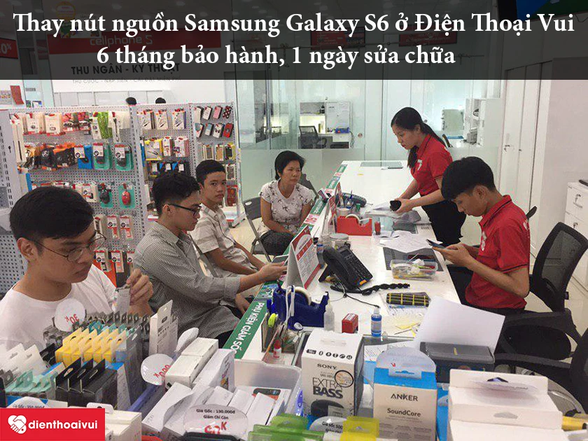 Thay n&uacute;t nguồn Samsung Galaxy S6 ch&iacute;nh h&atilde;ng, gi&aacute; rẻ tại H&agrave; Nội v&agrave; Hồ Ch&iacute; Minh