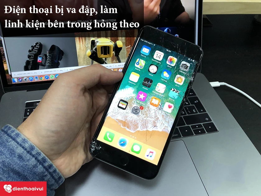 Điện thoại iPhone bị va đập, hay rơi nhiều lần dẫn đến c&aacute;c linh kiện b&ecirc;n trong