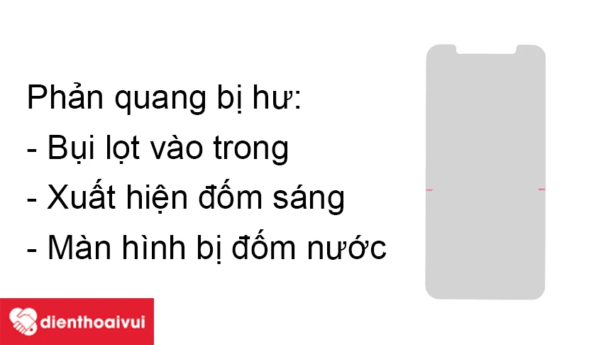 Dấu hiệu phản quang điện thoại hỏng