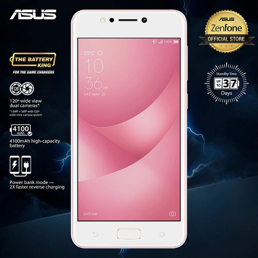 Zenfone 4 Max được trang bị viên pin 4.100 mAh