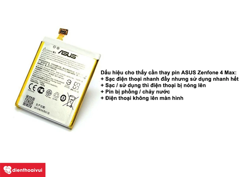 Cách xử lý khi điện thoại Asus Zenfone 4 Max có dấu hiệu chai pin