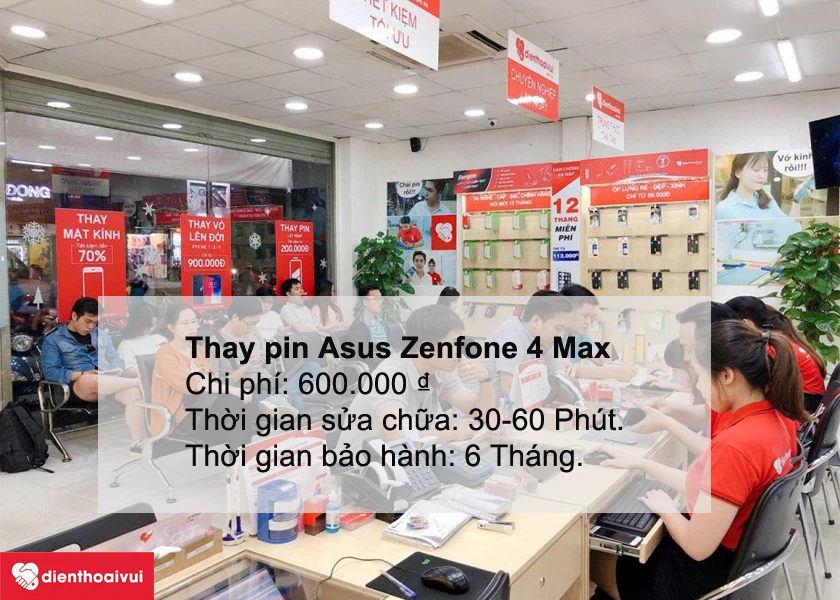 Thay pin điện thoại chính hãng tại Điện Thoại Vui