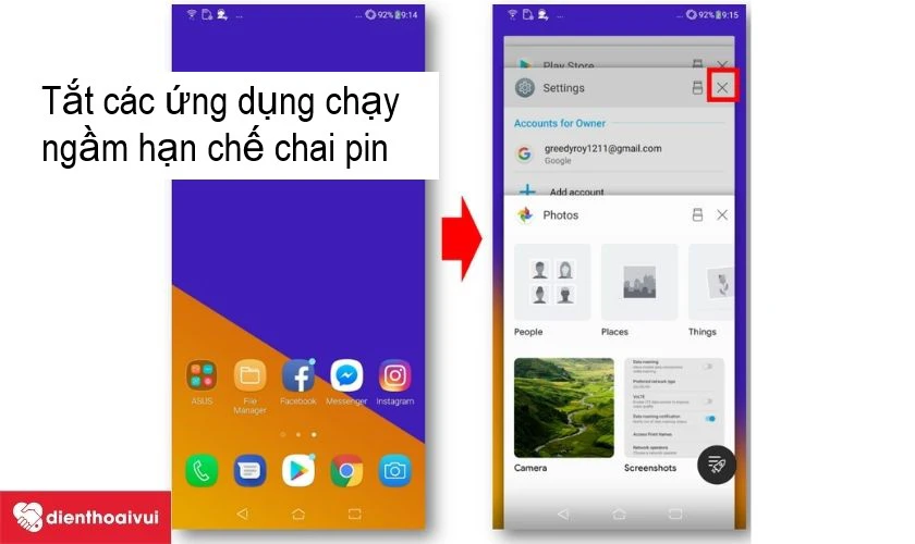 Tắt hết c&aacute;c ứng dụng dụng chạy ngầm.