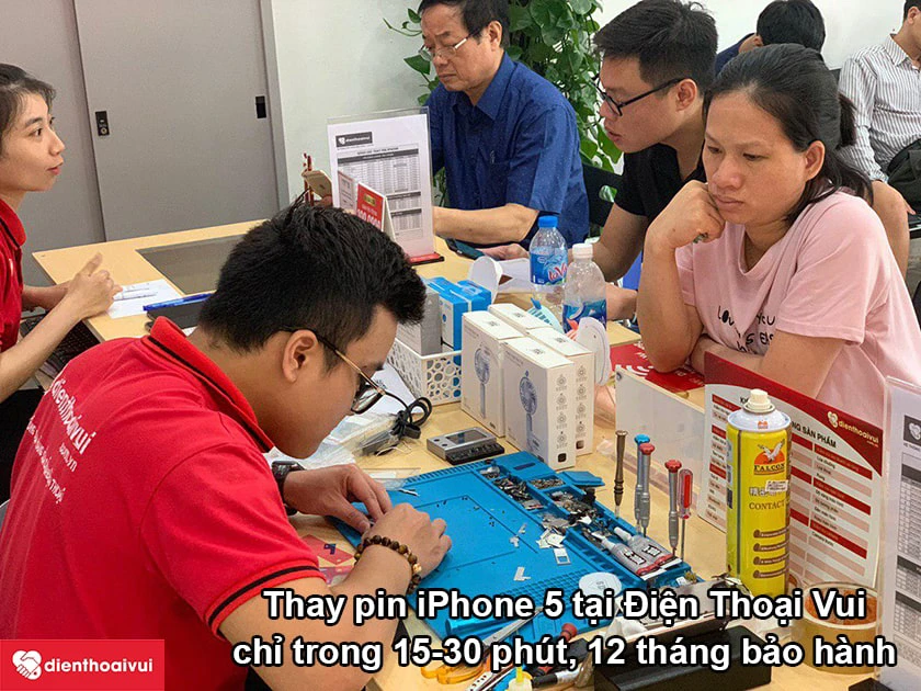 Địa chỉ thay pin iPhone 5 uy tín, chuyên nghiệp tại Điện Thoại Vui