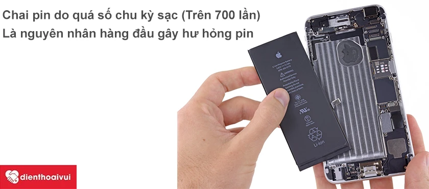 Dấu hiệu v&agrave; nguy&ecirc;n nh&acirc;n g&acirc;y hư hỏng pin tr&ecirc;n iPhone 6S Plus