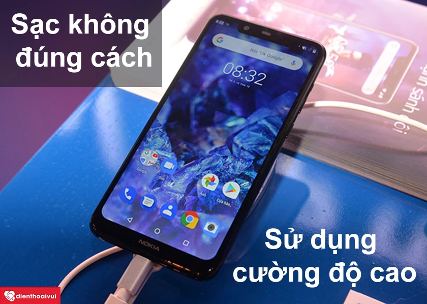 Nguy&ecirc;n nh&acirc;n pin Nokia 5.1 Plus bị chai