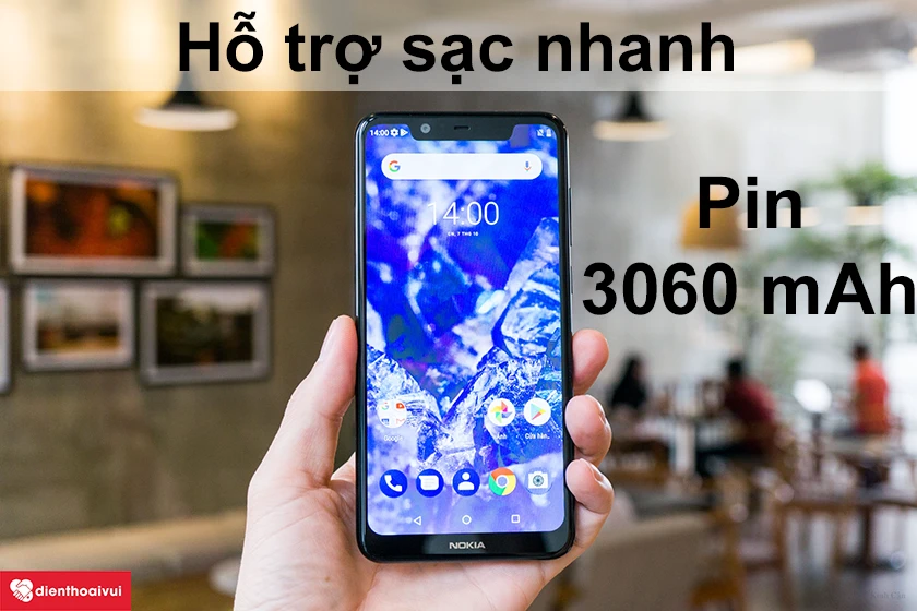 Nokia 5.1 Plus - cấu h&igrave;nh mượt m&agrave;, thời lượng pin cao l&ecirc;n đến 3060 mAh