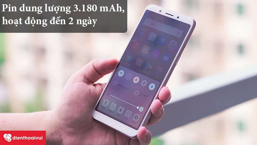 Oppo A83 &ndash; Pin dung lượng 3.180 mAh, hoạt động đến 2 ng&agrave;y