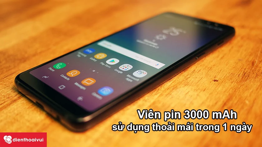 Samsung Galaxy A8 &ndash; Vi&ecirc;n pin 3000 mAh sử dụng thoải m&aacute;i trong 1 ng&agrave;y