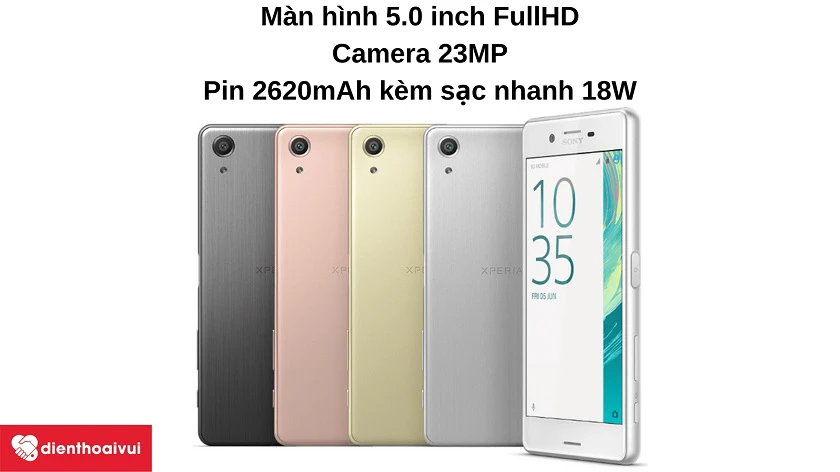 Đi&ecirc;̣n thoại Sony Xperia X - Màn hình 5.0 inch FullHD, camera 23MP, pin 2620mAh