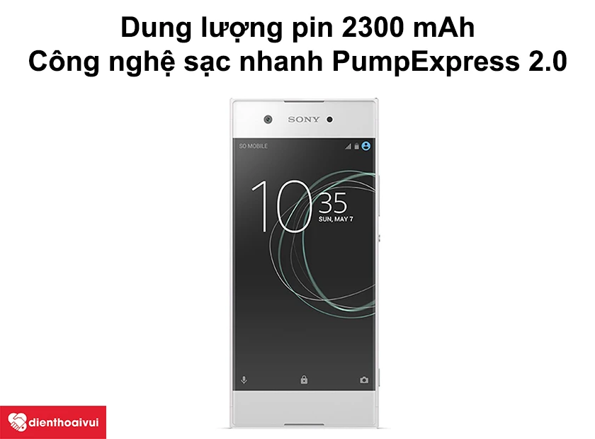 Dung lượng pin 2300 mAh v&agrave; c&ocirc;ng nghệ sạc nhanh Pump Express 2.0