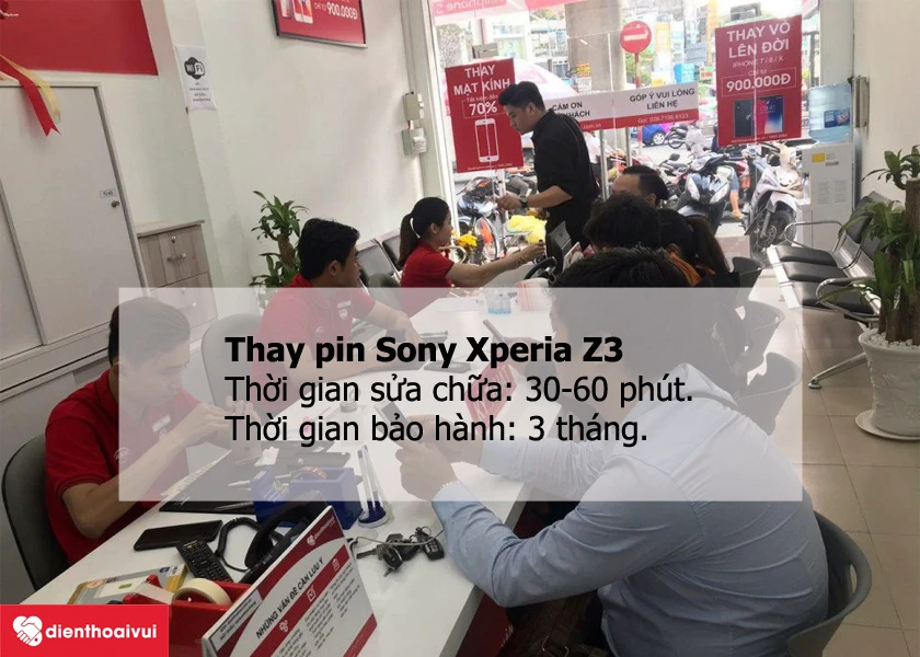Thay pin Sony Xperia Z3 tại Điện Thoại Vui - nhanh chóng, chuyên nghiệp