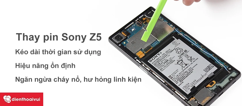 Lợi &iacute;ch của việc thay pin Sony Z5.