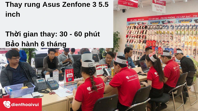 Dịch vụ thay rung Asus Zenfone 3 5.5 chất lượng cao, gi&aacute; rẻ tại Điện Thoại Vui