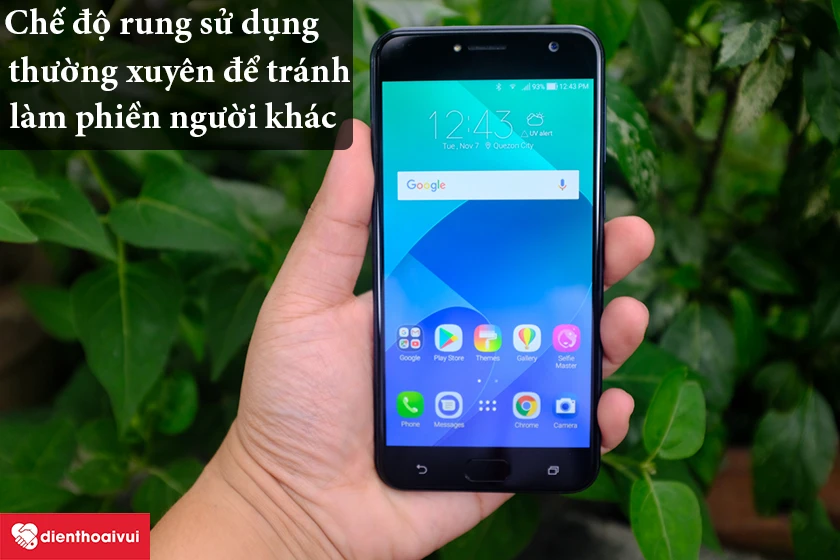 Asus Zenfone 4 Selfie &ndash; Chế độ rung sử dụng thường xuy&ecirc;n để tr&aacute;nh l&agrave;m phiền người xung quanh