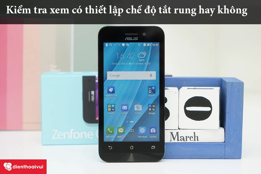 Kiểm tra m&aacute;y đ&atilde; bật chế độ rung chưa