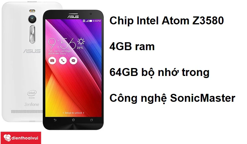 Asus Zenfone 2 được t&iacute;ch hợp c&ocirc;ng nghệ &acirc;m thanh SonicMaster