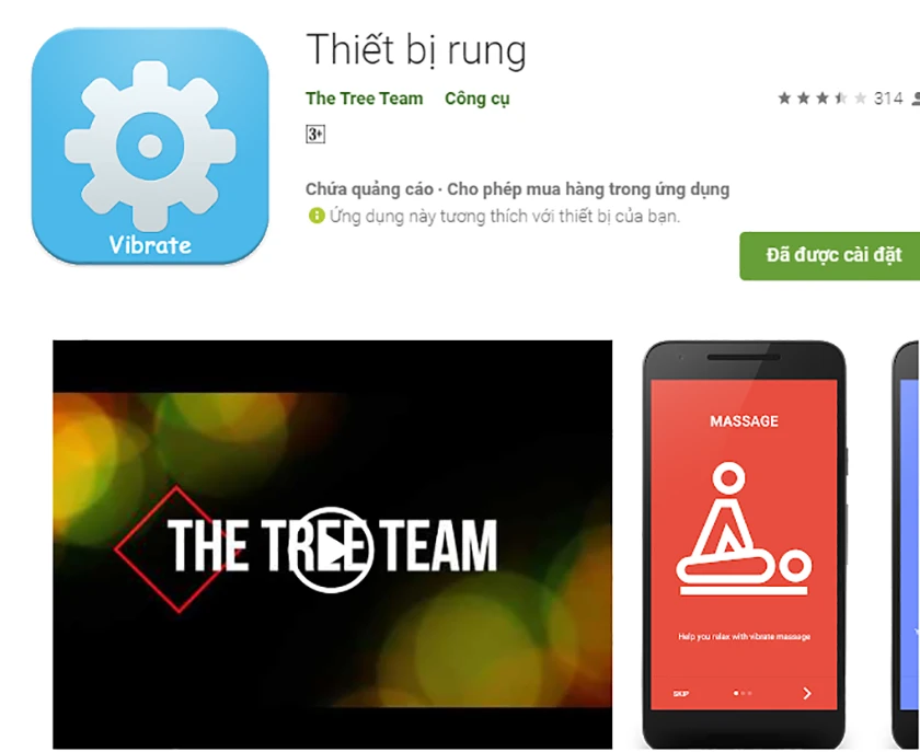 sử dụng ứng dụng &ldquo;Thiết bị rung&rdquo;