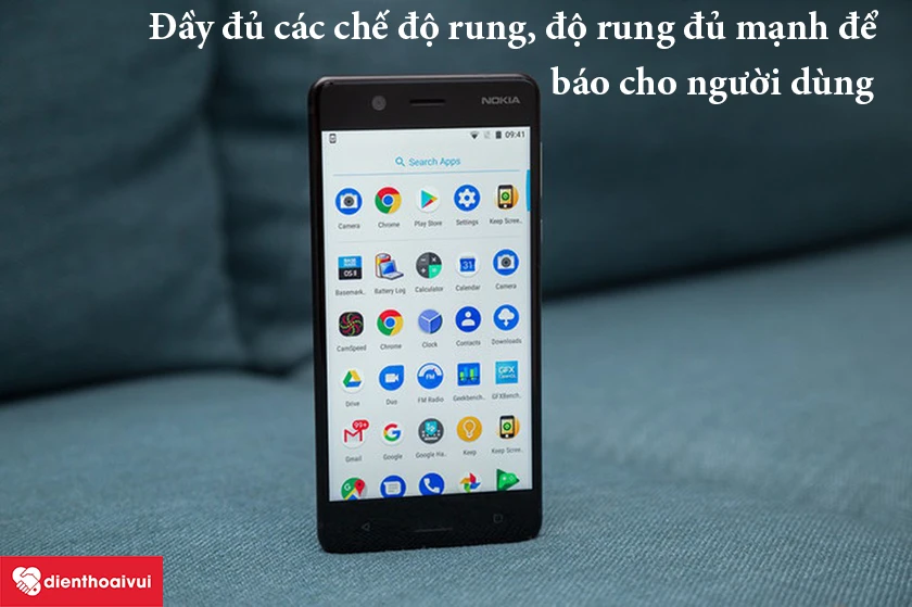 Nokia 5 &ndash; Đầy đủ c&aacute;c chế độ rung, độ rung đủ mạnh để b&aacute;o cho người d&ugrave;ng
