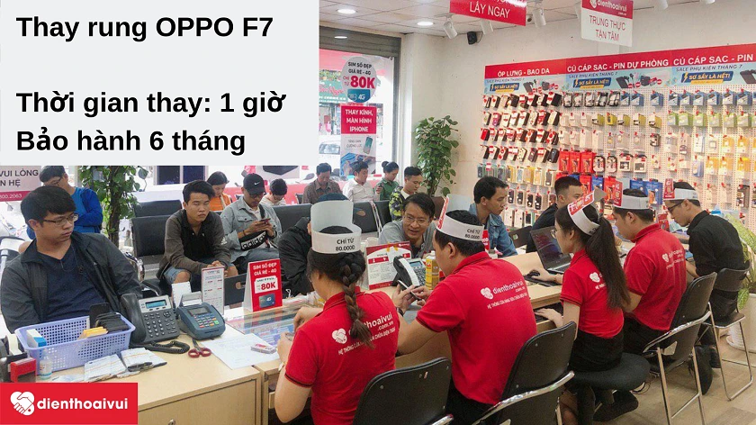 Dịch vụ thay rung OPPO F7 chất lượng tốt, gi&aacute; hợp l&yacute; tại Điện Thoại Vui