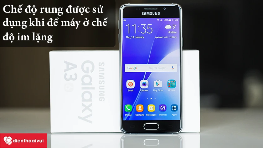 Samsung Galaxy A3 2016 &ndash; Chế độ rung cần thiết khi để m&aacute;y ở chế độ im lặng