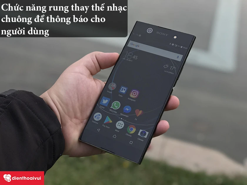 Sony Xperia XA1 Ultra &ndash; Chức năng rung thay thế nhạc chu&ocirc;ng để th&ocirc;ng b&aacute;o cho người d&ugrave;ng