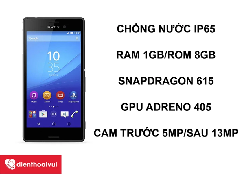 Sony Xperia M4 &ndash; Smartphone tầm trung chống nước IP65, hiệu năng tốt với chip Snapdragon 615 8 nh&acirc;n 64-bit