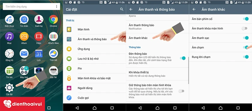 kiểm tra&nbsp;xem chế độ rung đ&atilde; được bật