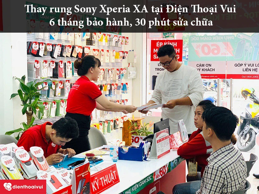 Dịch vụ thay rung Sony Xperia XA uy t&iacute;n, chất lượng tại hệ thống Điện Thoại Vui
