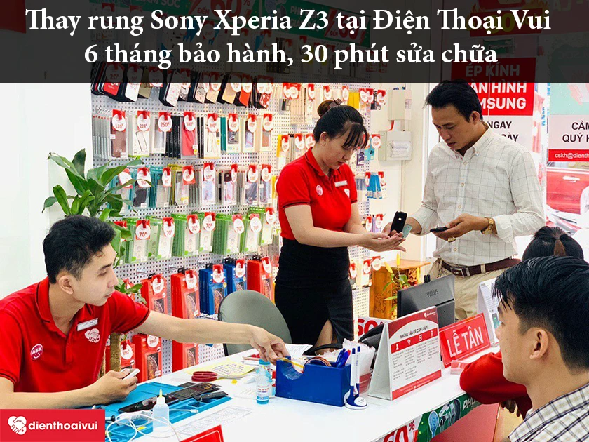 Dịch vụ thay rung Sony Xperia Z3 uy t&iacute;n v&agrave; thời gian bảo h&agrave;nh l&ecirc;n đến 6 th&aacute;ng