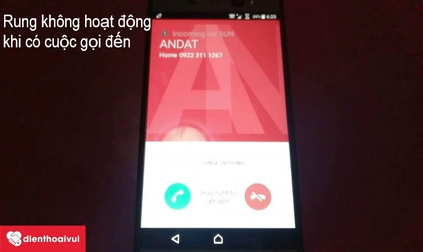chức năng rng điện thoại kh&ocirc;ng hoạt động