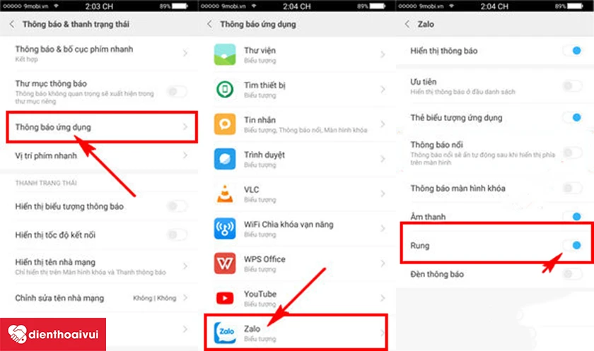 C&aacute;ch bật chế độ rung Xiaomi Redmi Note 4 Prime tr&ecirc;n ứng dụng