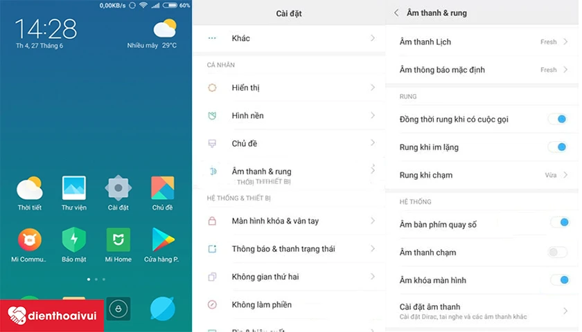 C&aacute;ch thiết lập t&iacute;nh năng rung